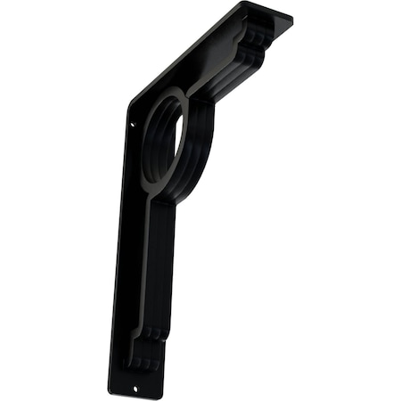 Ekena Millwork Maria Wrought Iron Bracket, (Triple center brace), Powder Coated Black 2"W x 7 1/2"D x 10"H BKTM02X07X10TMA